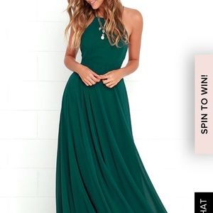 Lulus Long maxi dress, emerald green